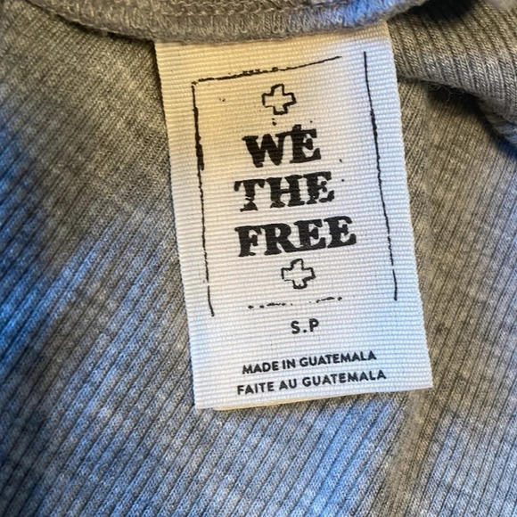 We The Free Ribbed Snap Side Mock Neck Short Sleeve Top Shirt Free People EUC S - Picture 8 of 9